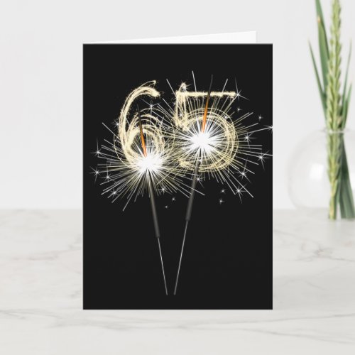 65th Birthday Sparklers on Black  Card