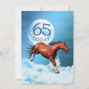 65th birthday Spirit horse party invitation