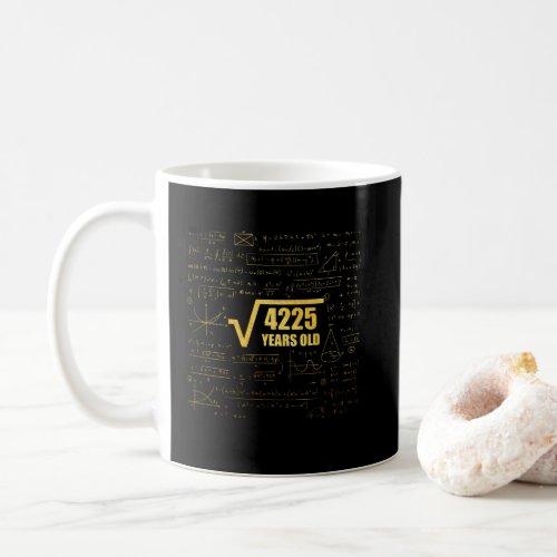 65th Birthday Square Root of 4225 65 Years Old Coffee Mug