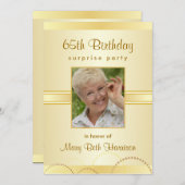 65th Birthday Surprise Party Photo Invitations (Front/Back)