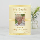 65th Birthday Surprise Party Photo Invitations (Standing Front)
