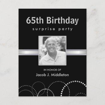 65th Birthday Surprise Party Photo Invitations by SquirrelHugger at Zazzle
