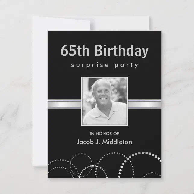 65th Birthday Surprise Party Photo Invitations | Zazzle