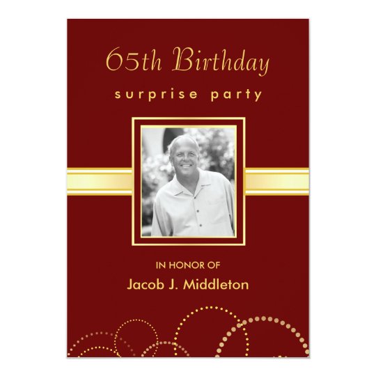 65th Birthday Surprise Party - Photo Optional Invitation | Zazzle.com