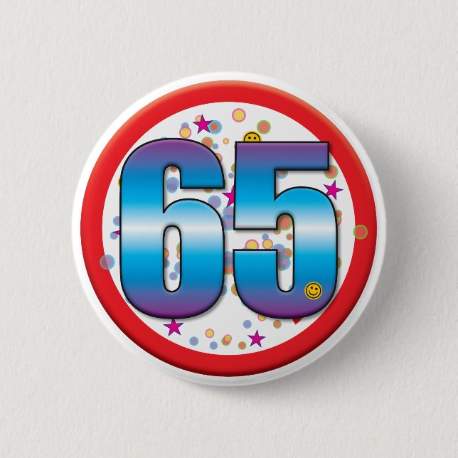 65th Birthday v2 Button (Front)