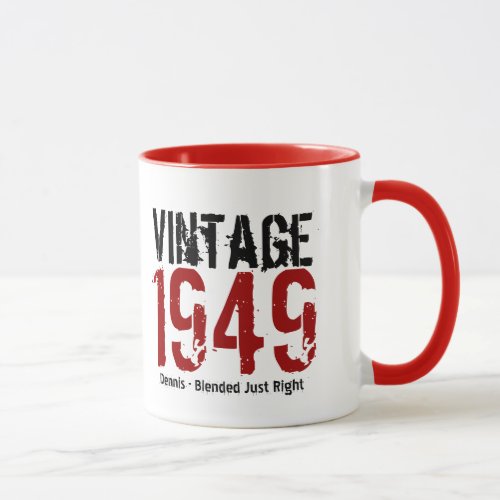 65th Birthday Vintage 1949 or Any Year V01H Mug