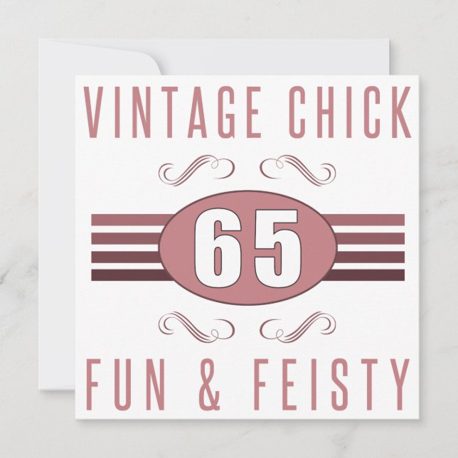 65th Birthday Vintage Chick Card (Front)