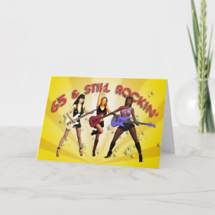 65th birthday with a girl band card