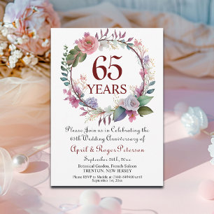 65th Blue Sapphire Wedding Anniversary Invitation