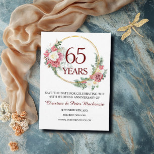 65th Blue Sapphire Wedding Anniversary  Save The Date