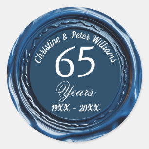 65th Blue Sapphire Wedding Blue Wax Seal Sticker