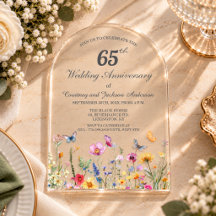65th Blue Sapphire Wildflower Wedding Anniversary 