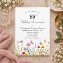 65th Blue Sapphire Wildflower Wedding Anniversary 