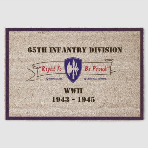 65th Infantry Division Doormat Fiber Doormat