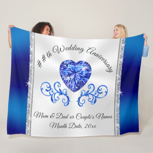 65th or 45th Wedding Anniversary Gifts for Parents Fleece Blanket