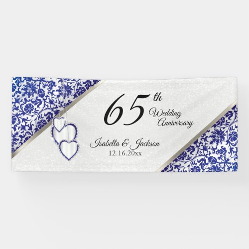 65th Sapphire Blue Anniversary  Birthday  Banner