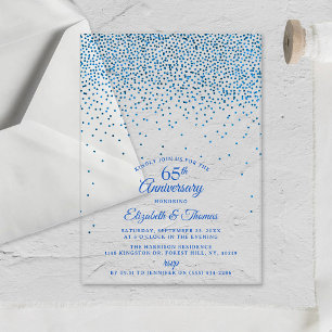 65th Sapphire Wedding Anniversary Acrylic Invitations