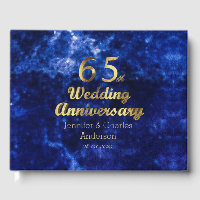 65th Sapphire Wedding Anniversary Gold Typography