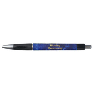 65th Sapphire Wedding Anniversary Gold Typography Pen
