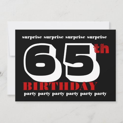 65th SURPRISE Birthday Party Invitation Template