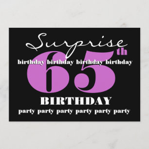65th SURPRISE Purple Birthday Party Template