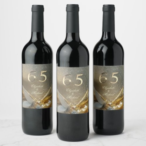 65th Wedding Anniversary 65 Years Jubilee Wine Label