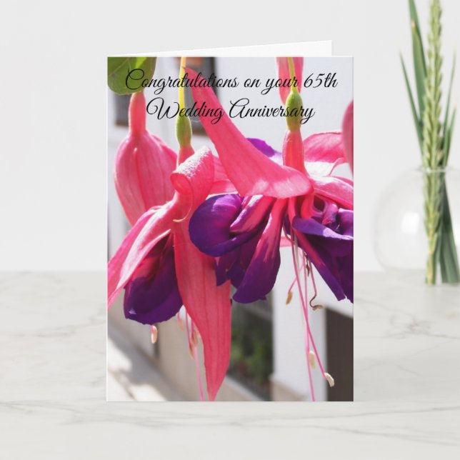 65th Wedding Anniversary Card Floral Photography (Front)