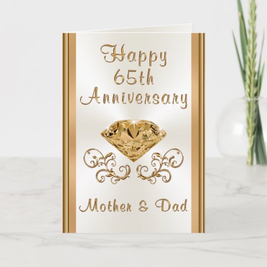 65th Wedding Anniversary Card for Parents | Zazzle.com