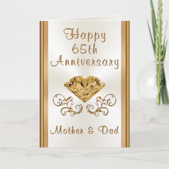 65th Wedding Anniversary Card For Parents Zazzle Com