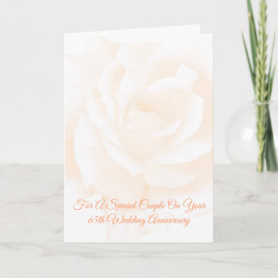 65th Wedding Anniversary Card Ivory Rose