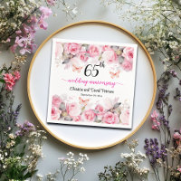 65th Wedding Anniversary Elegant Blush Roses