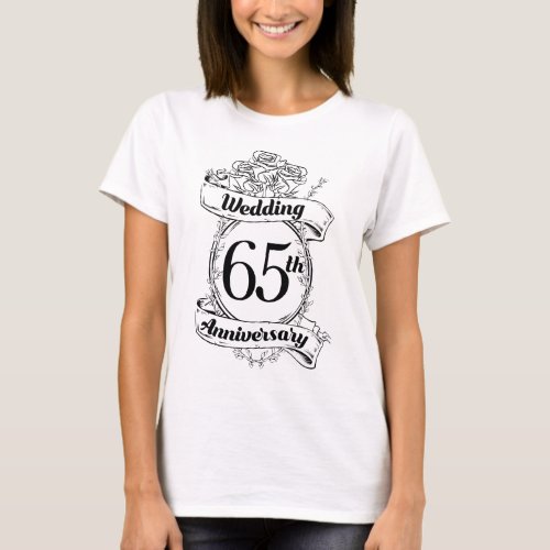 65th Wedding Anniversary Flowers T_Shirt