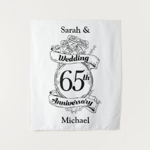 65th Wedding Anniversary Flowers Tapestry