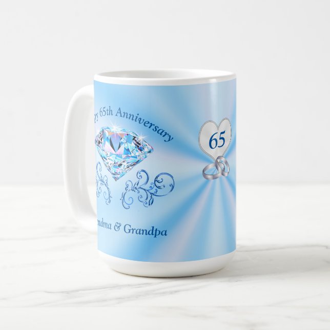 65th Wedding Anniversary Gifts for Grandparents Coffee Mug (Front Left)