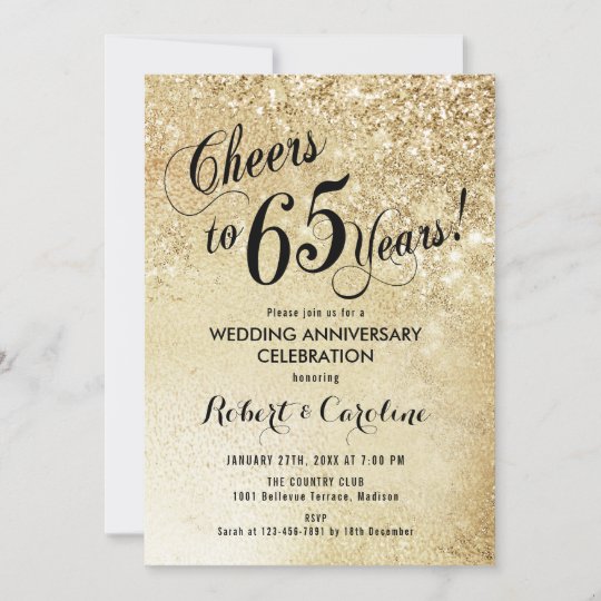 65th Wedding Anniversary Gold Invitation | Zazzle.com