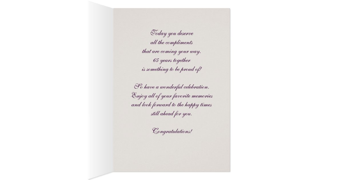 65th Wedding Anniversary Greeting Cards | Zazzle