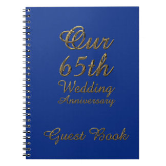65th Wedding Anniversary Guest Book Blue Sapphire