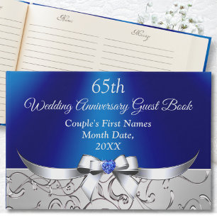 65th Wedding Anniversary Guest Book, SAPPHIRE Book