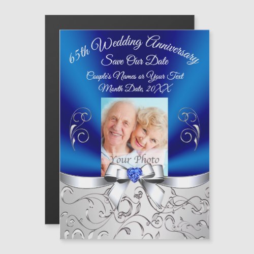 65th Wedding Anniversary Magnetic Save the Dates Magnetic Invitation