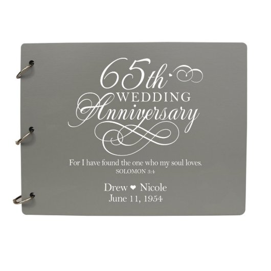65th Wedding Anniversary Modern Guest Book (Front)