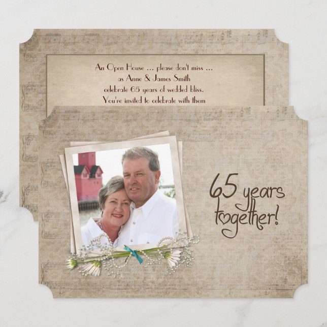 65th Wedding Anniversary Open House Invitation (Front/Back)