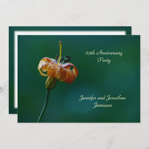 65th Wedding Anniversary Party Floral Yellow Lily Invitation