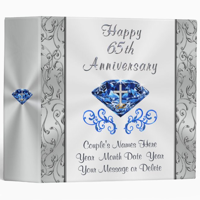 65th Wedding Anniversary Photo Album Binder (Front/Spine)