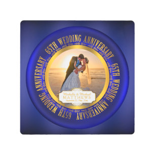 65th Wedding Anniversary Photo Keepsake Metal Print