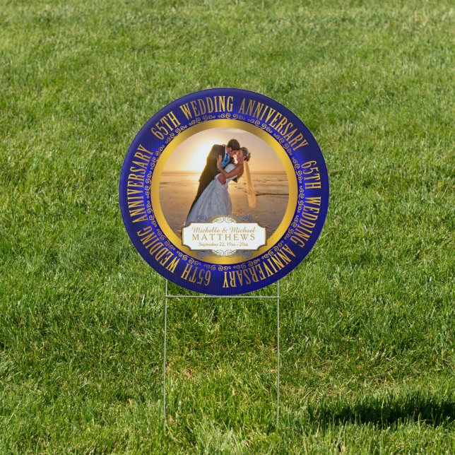 65th Wedding Anniversary Photo Keepsake Sign (Insitu)