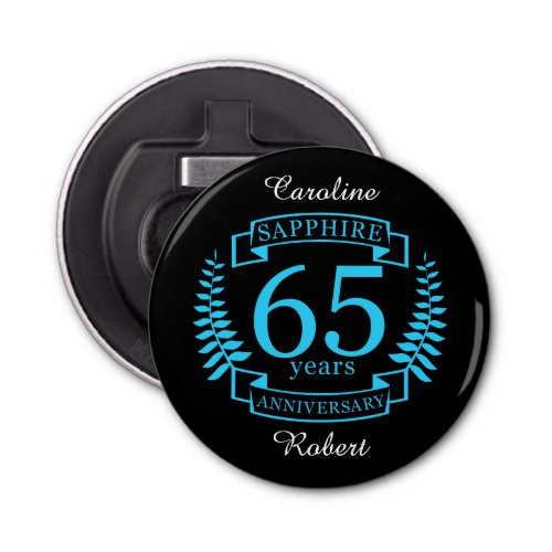 65th Wedding ANNIVERSARY SAPPHIRE Bottle Opener