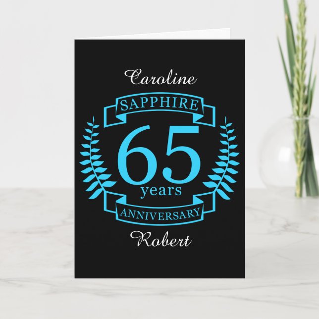 65th Wedding ANNIVERSARY SAPPHIRE Card (Front)