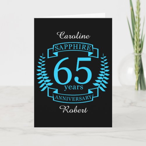 65th Wedding ANNIVERSARY SAPPHIRE Card