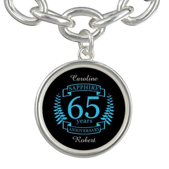 65th Wedding ANNIVERSARY SAPPHIRE Charm Bracelet (Design)