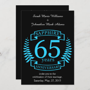 65th Wedding ANNIVERSARY SAPPHIRE Invitation
